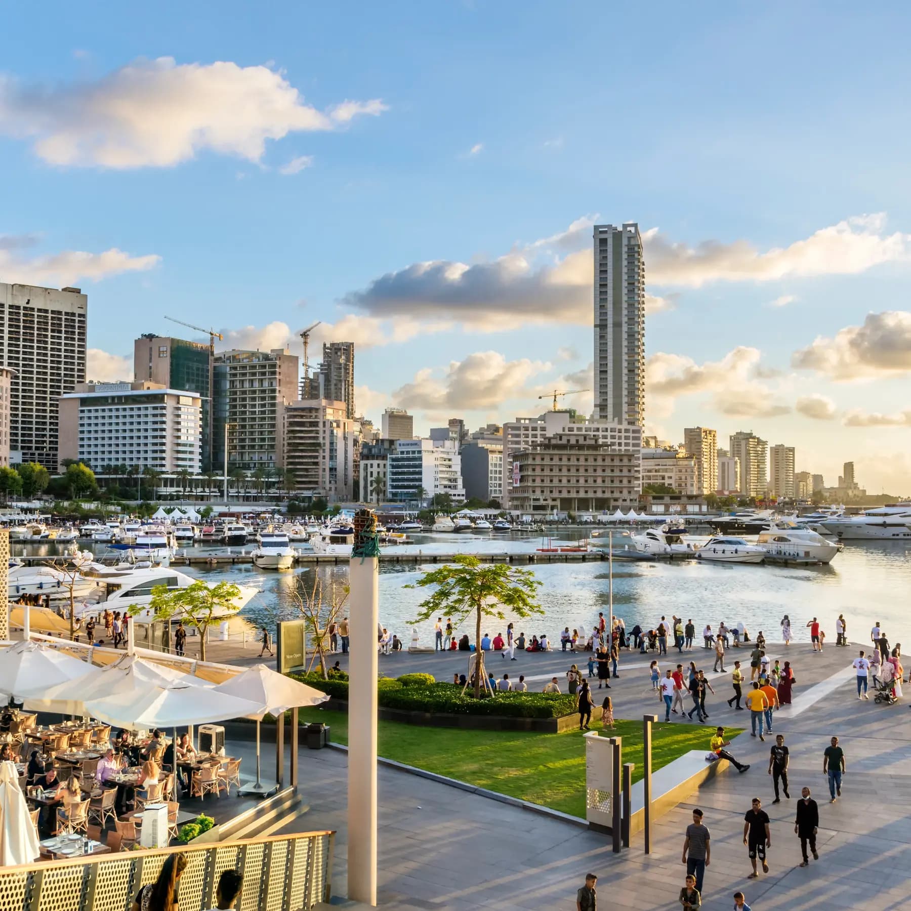 Hotels and marina at Zaitunay Bay in Beirut